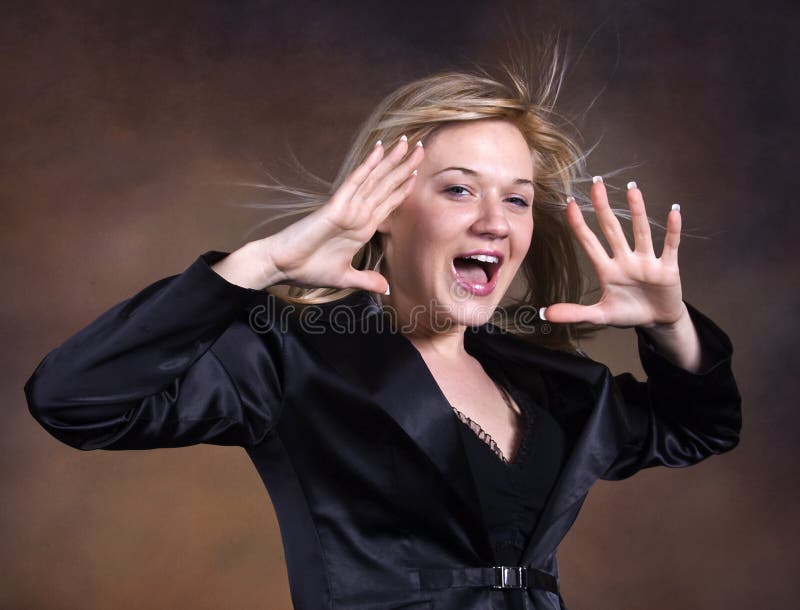 Girl fluttering hair