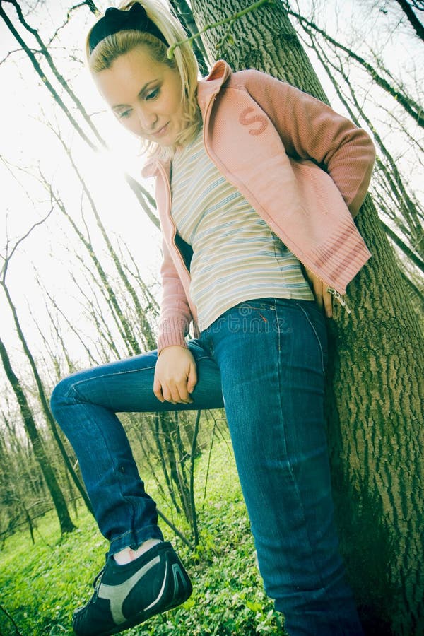 Girl in the forest stock image. Image of twilight, nature - 2488605