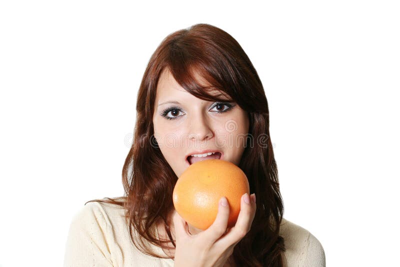 Girl with fruit