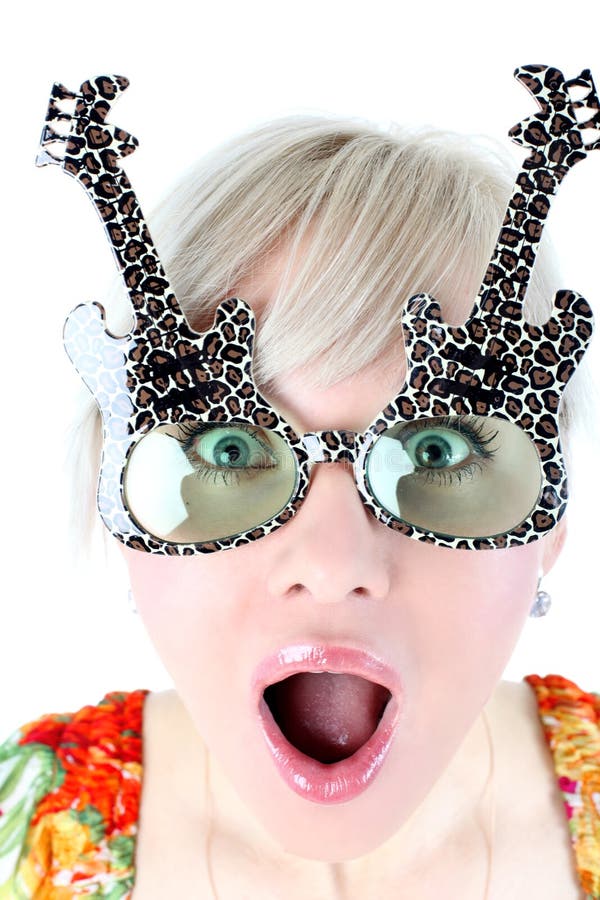 Girl in funny glasses stock image. Image of smile, attractive 8192533