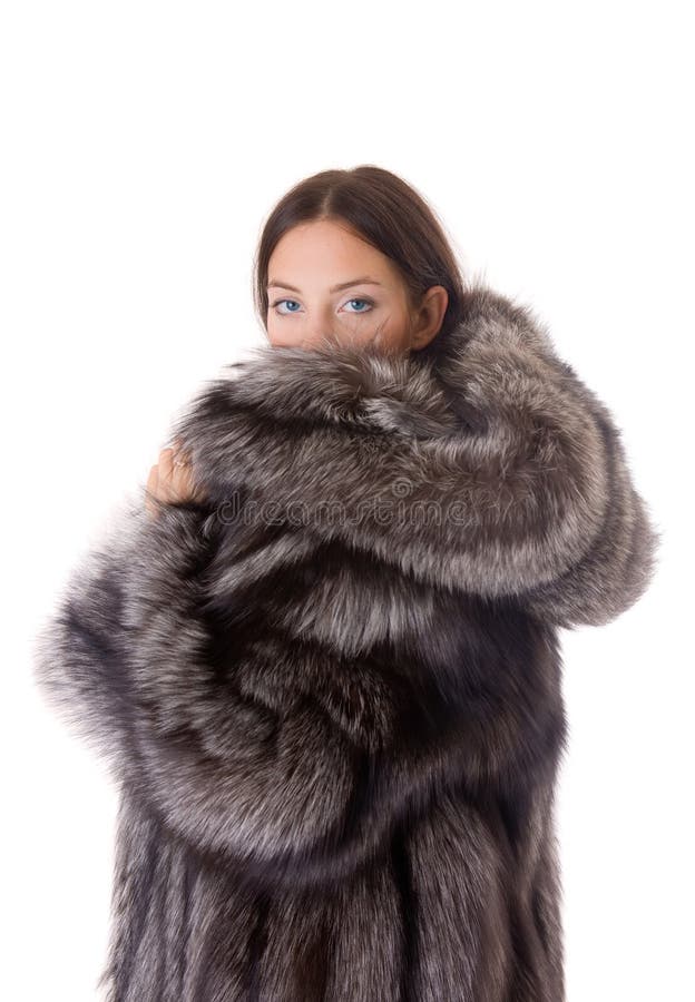 Girl in a fur coat stock image. Image of human, fashion - 11559827
