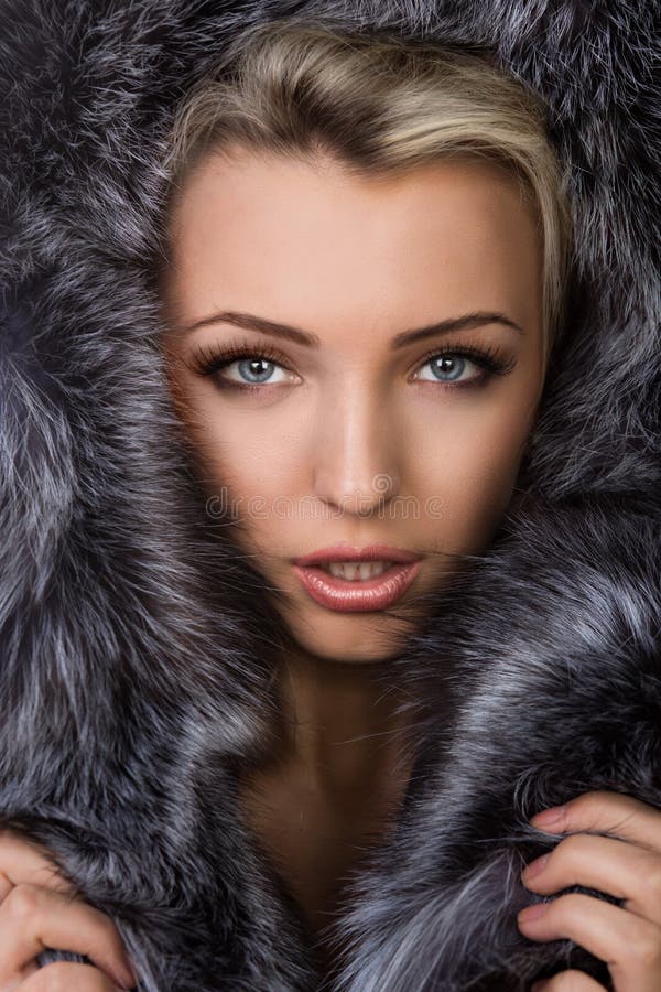 Girl in a fur coat stock photo. Image of stylish, glamour - 39484116