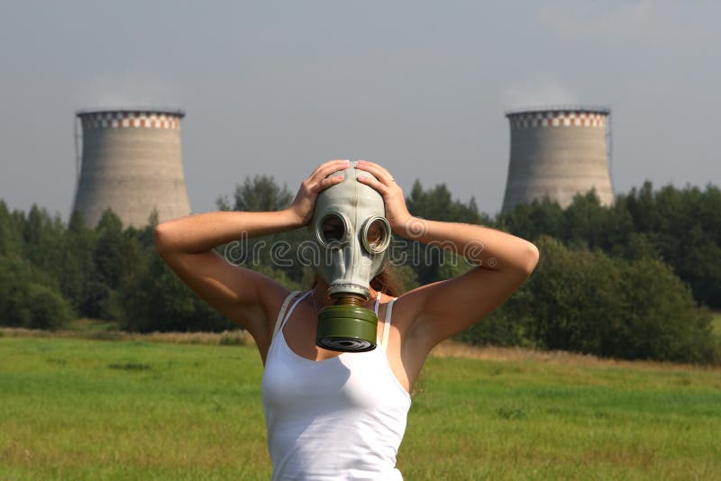 Girl in a gas mask