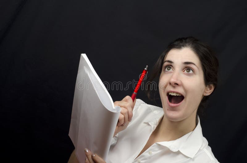 The girl gets the answer royalty free stock image The girl gets the answer royalty free stock image
