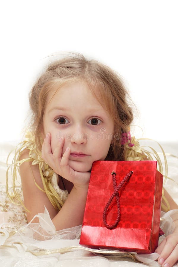 Girl with gift box stock photo. Image of wide, present 7279892