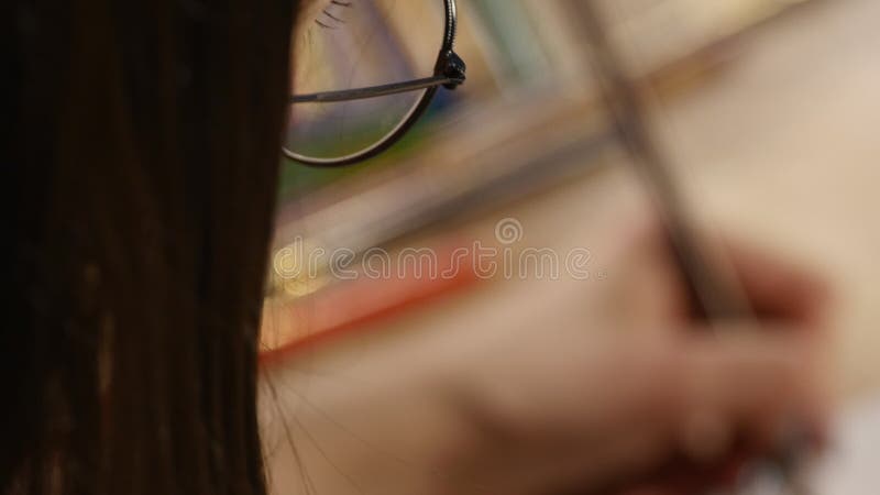 The girl in glasses pictures. top view