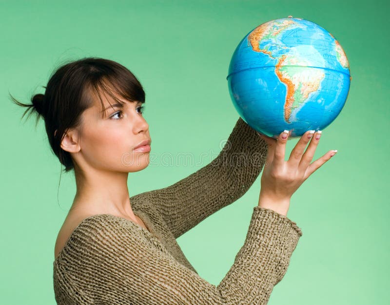 The girl with the globe