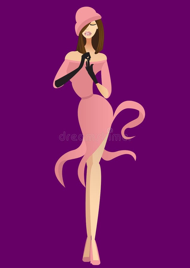 The girl in gloves stock illustration The girl in gloves stock illustration