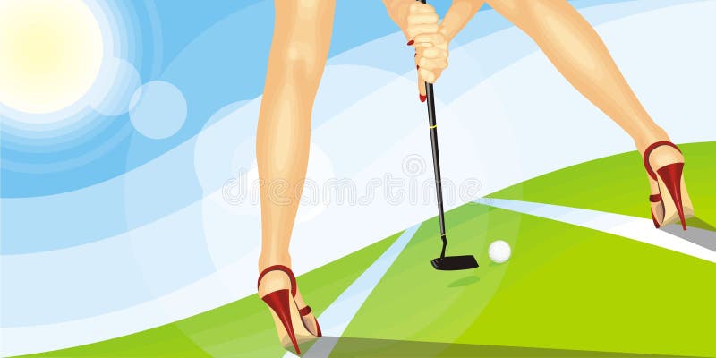 The girl and a golf