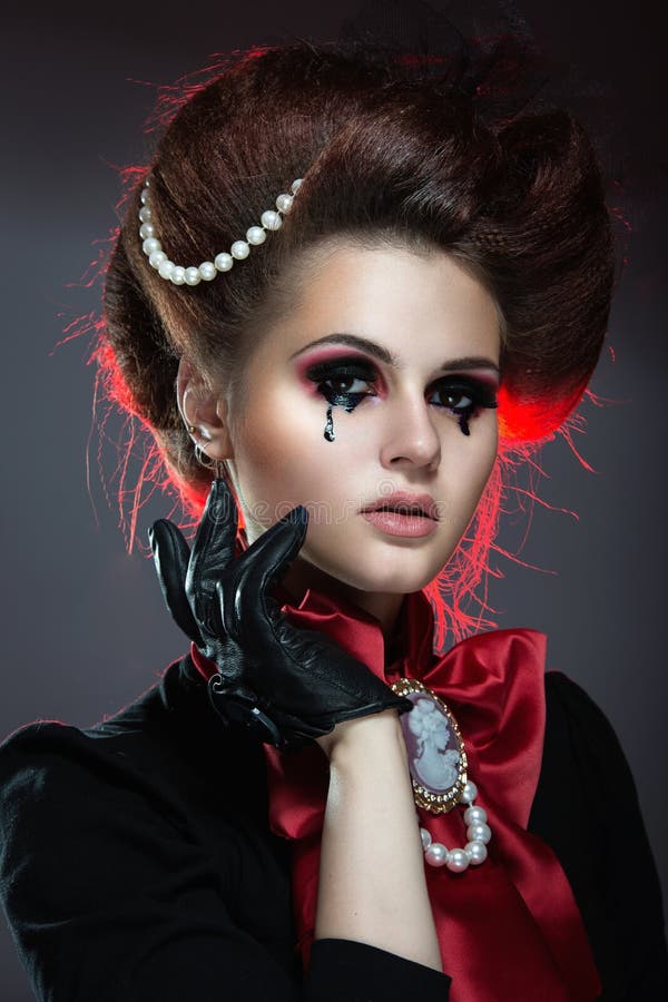 Girl in gothic art style. stock image. Image of leather - 43168035