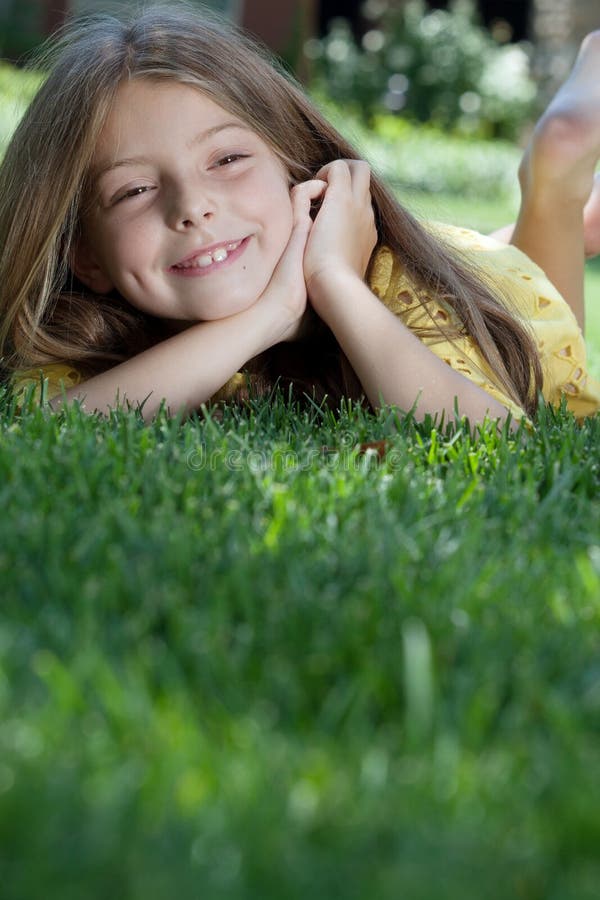 Girl on grass stock image. Image of daughter, laugh, leisure - 74671151