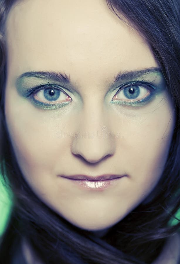 Girl on green background stock photo. Image of expression 10808370