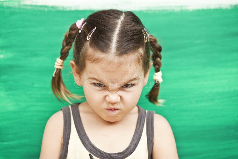 Girl on a green background