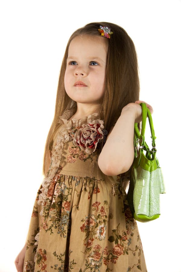 Girl with green bag
