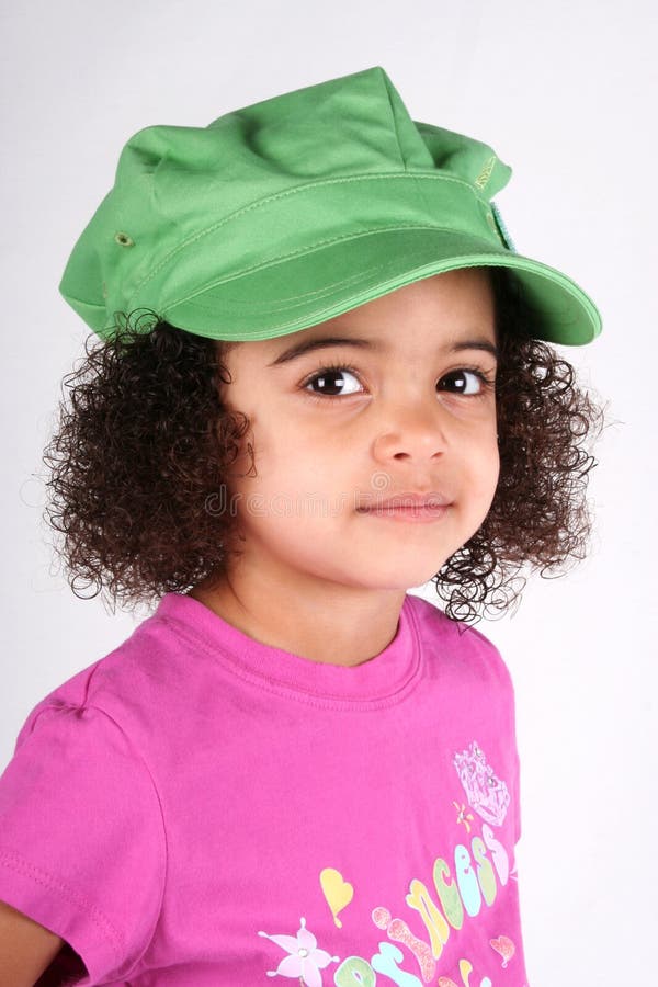Girl in Green Hat stock photo. Image of brown, look, lashes 2200188