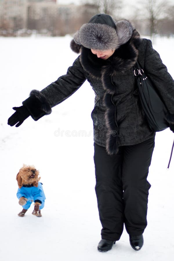 Girl and Griffon Bruxellois