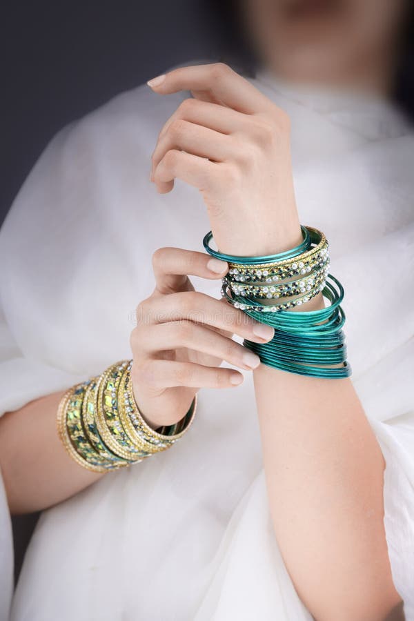 Girl Hands with Golden Bracelets Stock Image Image of clean, design