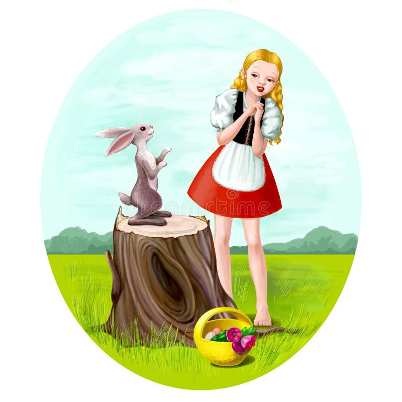 Girl and hare