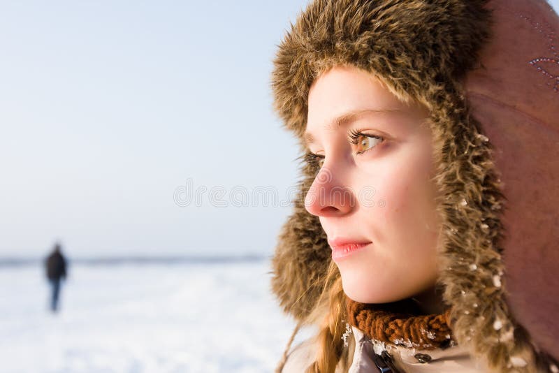 Girl in hat stock images