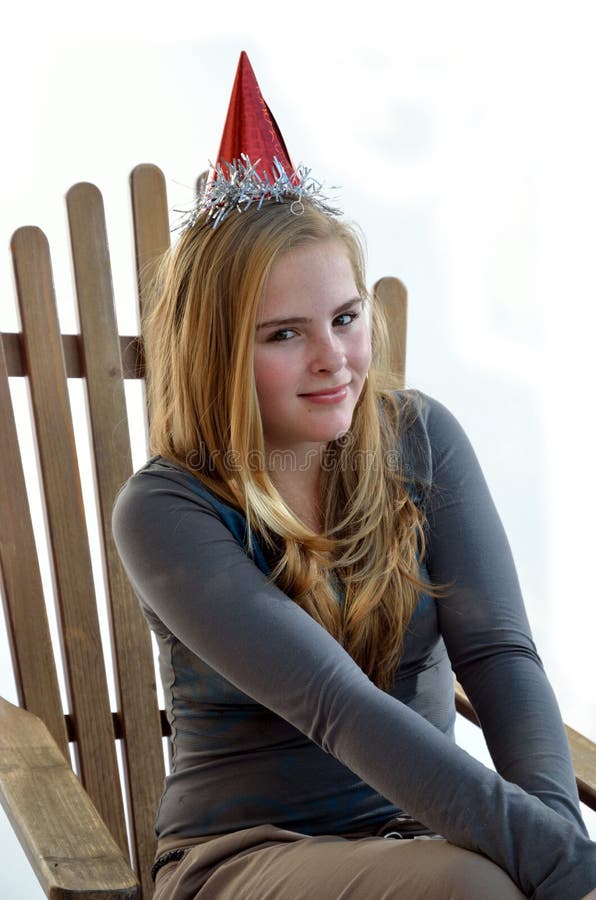 Girl with hat stock image. Image of smile, white, blond 22493435