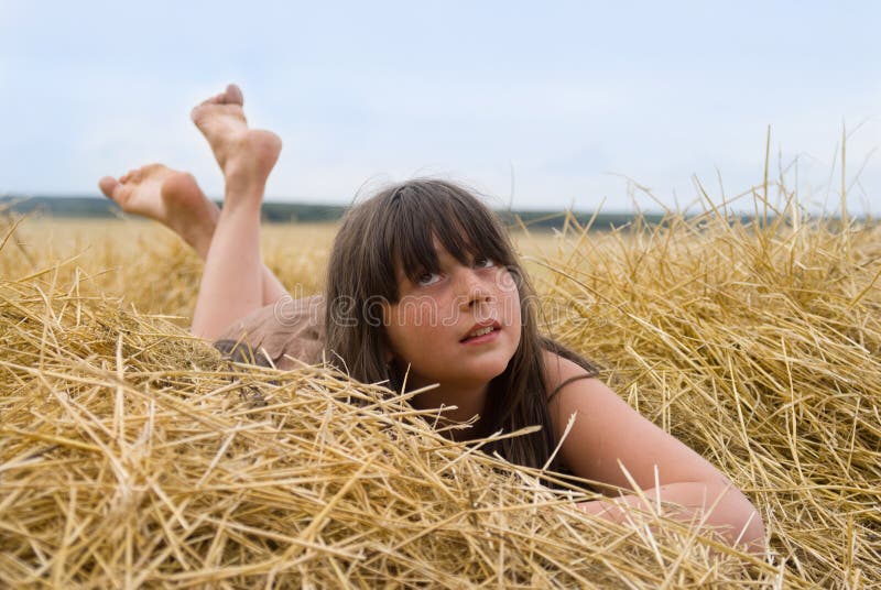 The girl on hay