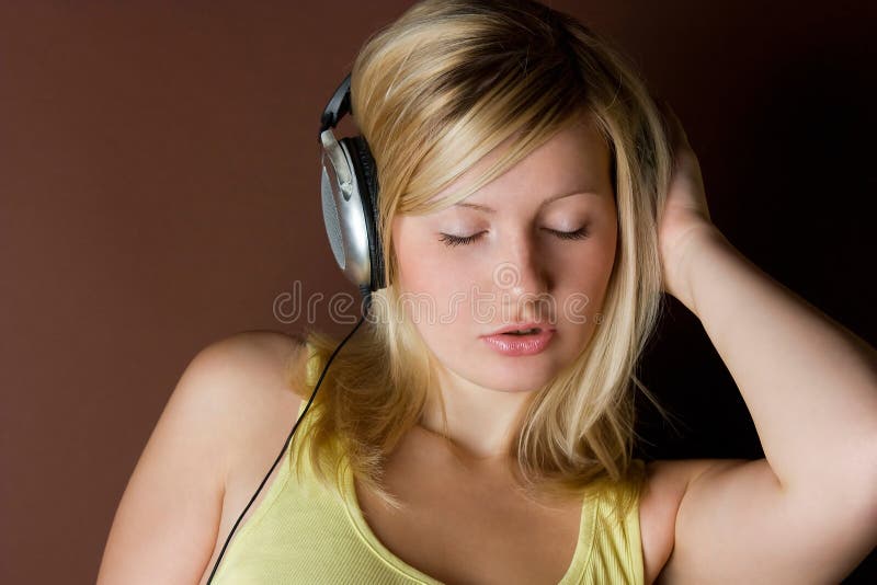 Girl with headphones stock photo. Image of entertainment 10693010