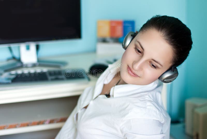 Girl in headphones