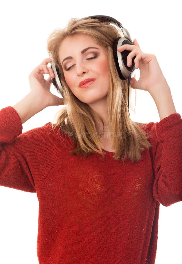 Girl with headphones stock photo. Image of headphone 38888574