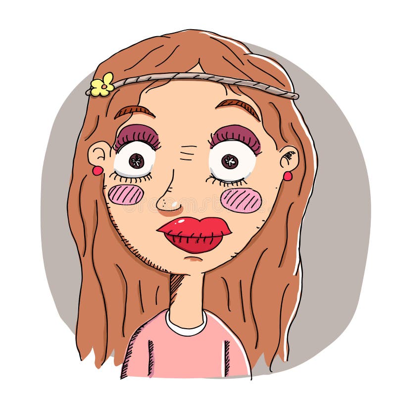 Girl with heavy makeup. stock vector. Illustration of makeup - 78600271 Girl with heavy makeup. stock vector. Illustration of makeup - 78600271