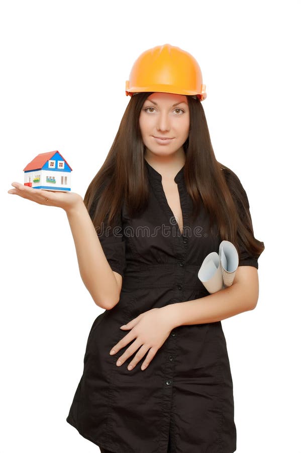 Girl in a helmet stock photo. Image of happiness, investment 12867540
