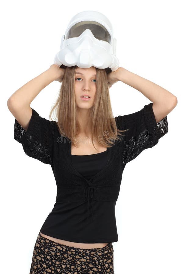 Girl with a helmet stock image. Image of fashion, human 28989717