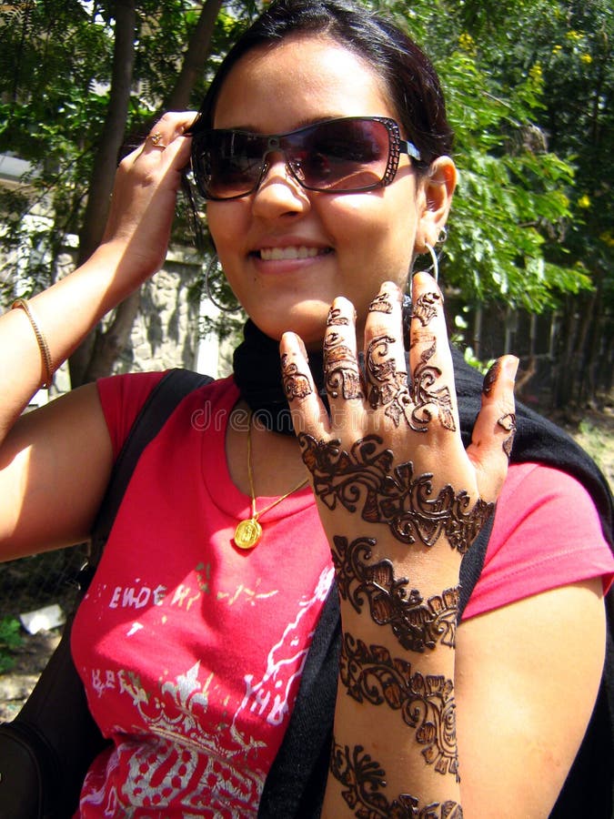 Little Girl with Hand Mehndi - Henna Tattoo (India)