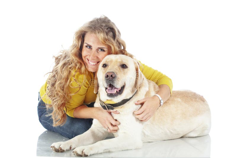 Girl with her dog stock images Girl with her dog stock images