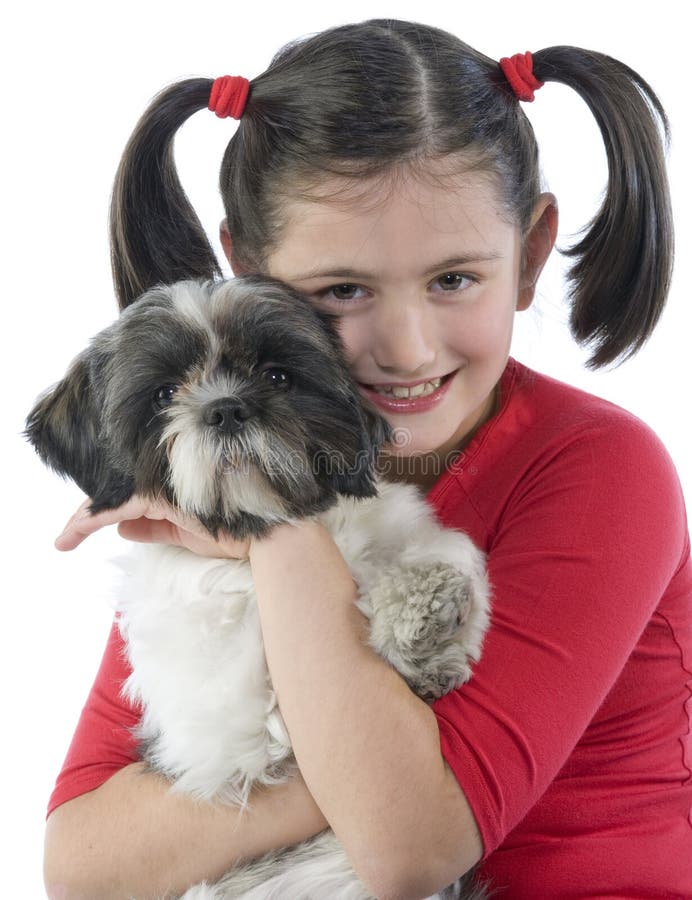 A girl and her dog stock photo. Image of healthy, little - 6951386