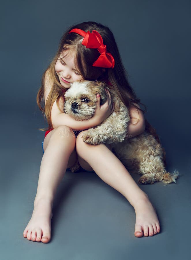 Girl with her dog