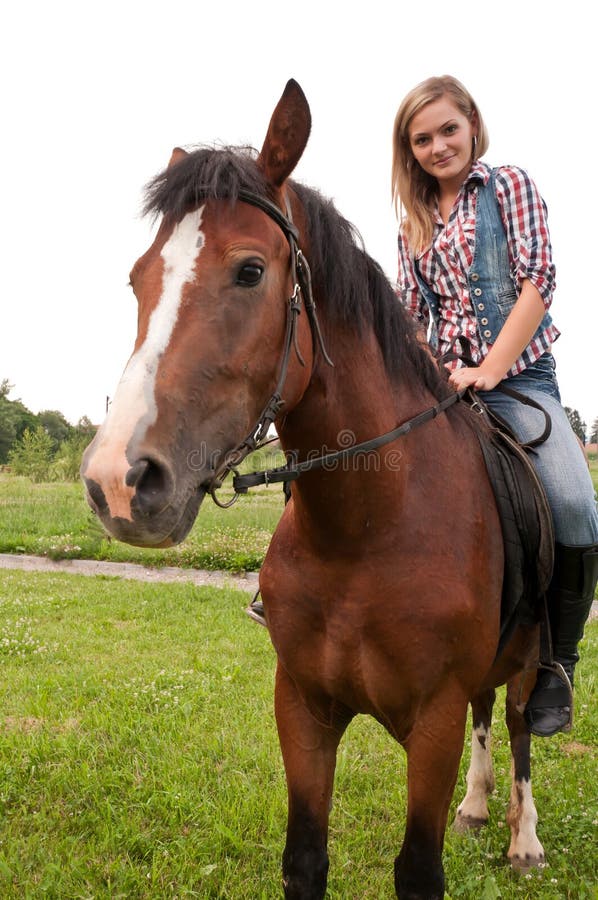 Girl and her handsome horse