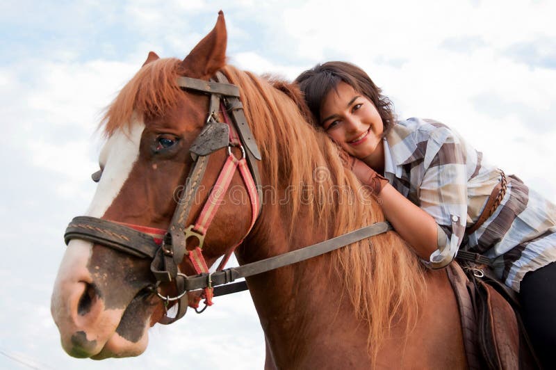 Girl and her handsome horse