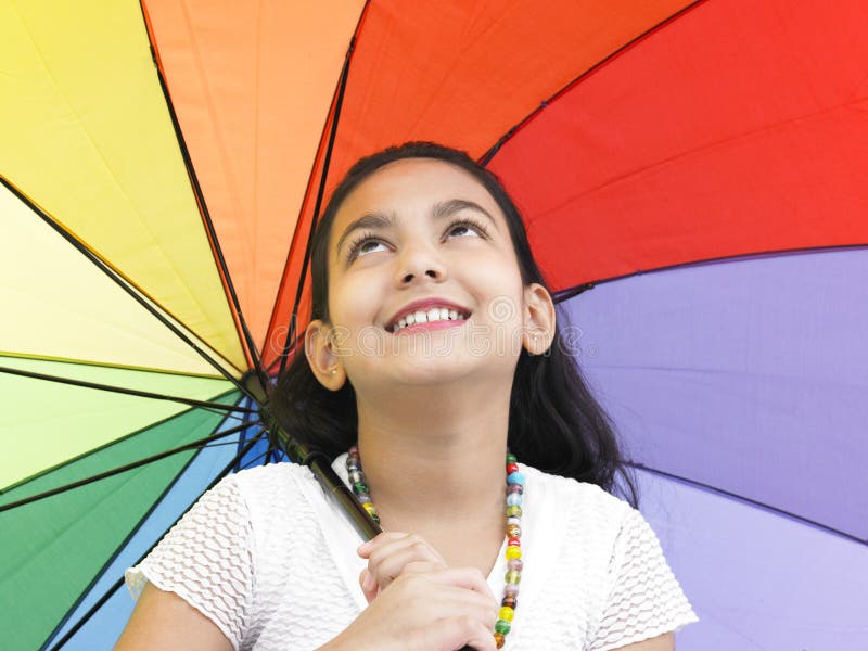 Girl with her pretty umbrella