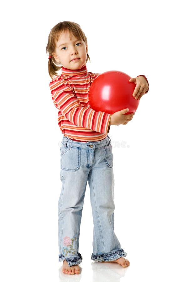 Girl holding ball stock image. Image of leisure, expression 18453343