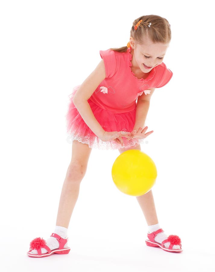 Girl holding ball stock photo. Image of happiness, child 40215598