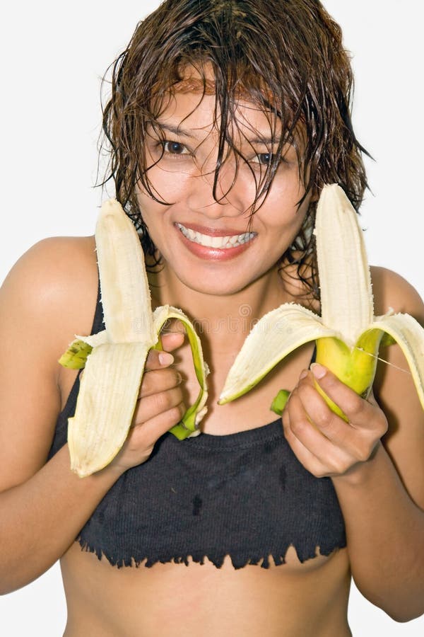 Girl Holding A Banana Royalty Free Stock Images Image 26209789
