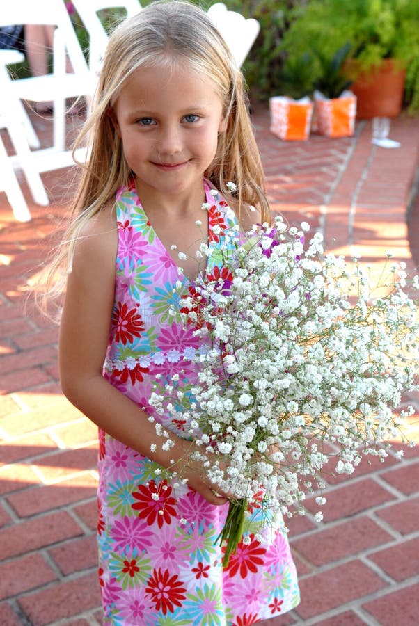 Girl holding Bridal Bouquet