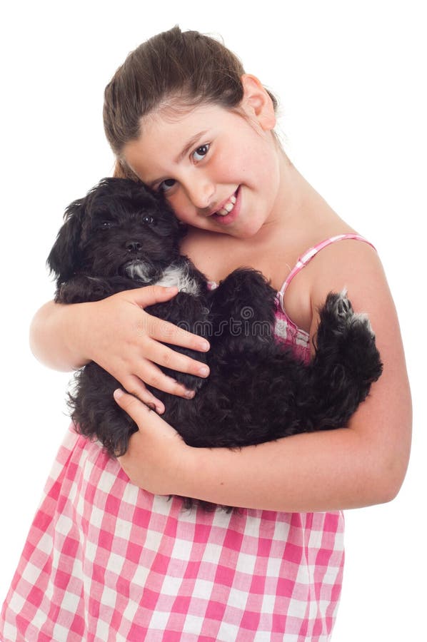 Little Girl Training Her Dog Stock Image - Image of household ...