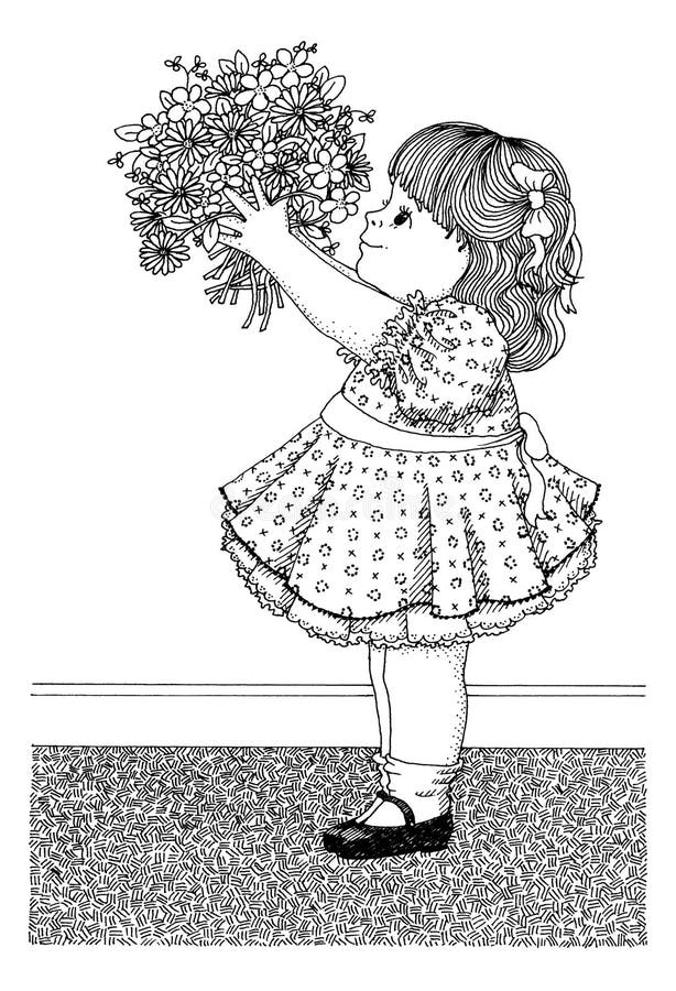 Girl holding flowers