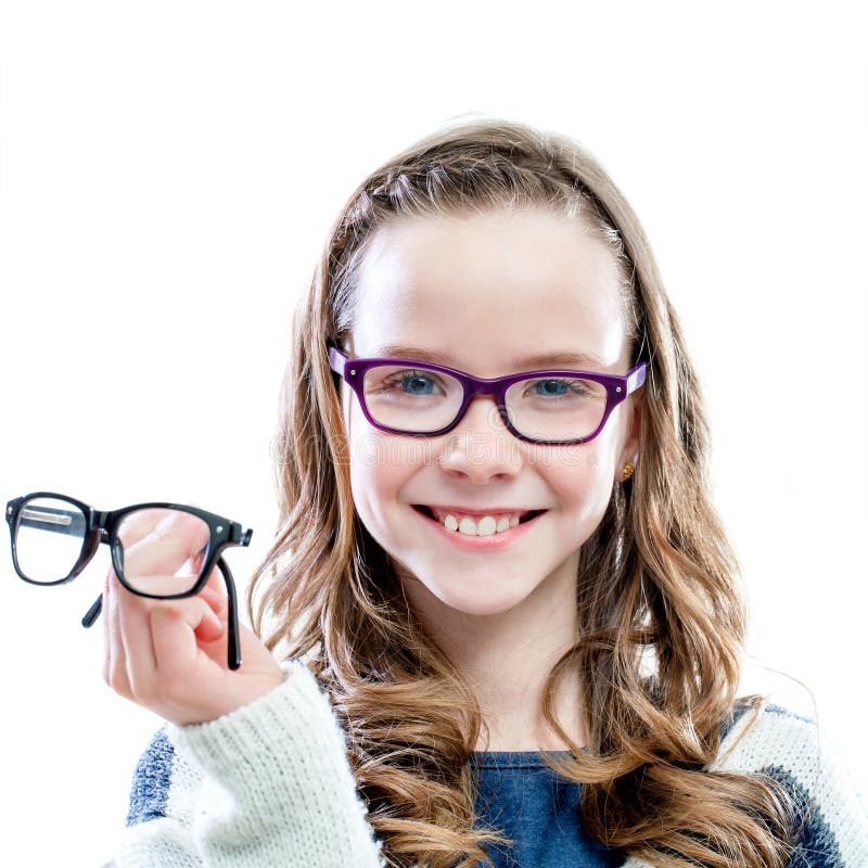 Girl Holding Glasses In Hand. Stock Photo Image of astigmatism 51531996
