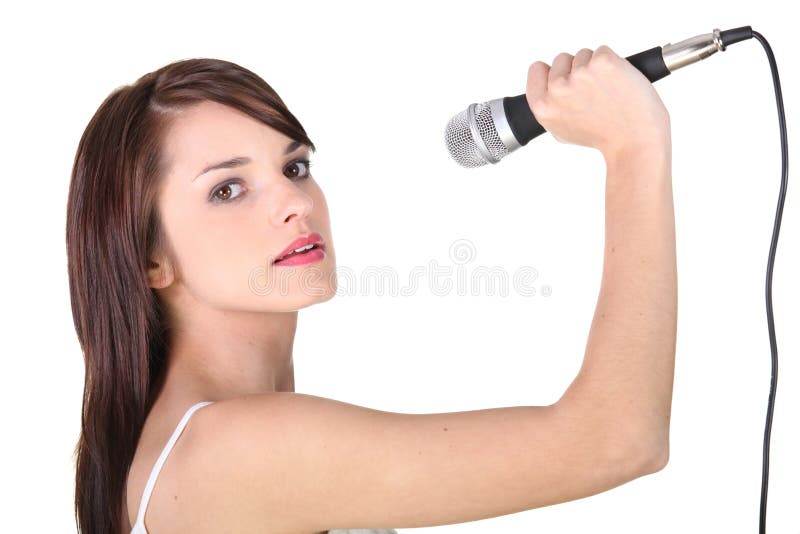 Girl holding microphone