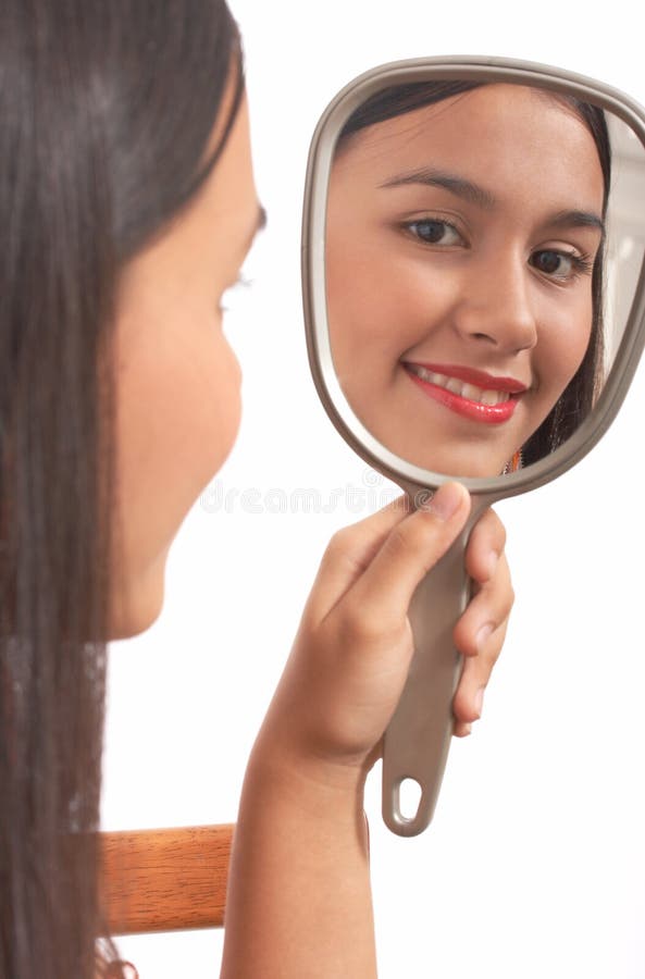 Girl Holding Mirror Stock Image Image 5328461