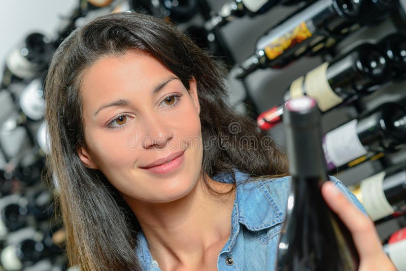 Girl holding wine bottle stock image. Image of gathering 102660483