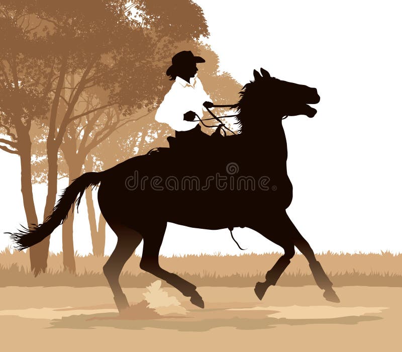 Girl horseback riding royalty free illustration