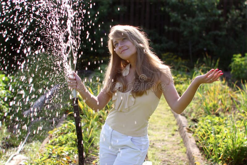 Girl with hose